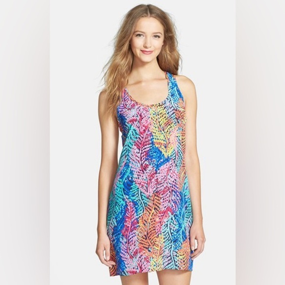 Lily Pulitzer Women's Multi Color Betty Electric Racer Back 100% Silk Dress S - Picture 1 of 4